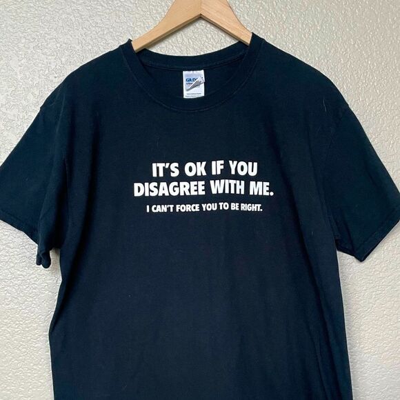 Funny T-Shirt “OK if you Disagree” Mens Unisex Top L - Picture 1 of 3